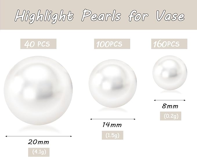 300Pcs White Polished No Hole Faux Pearl Beads - Image 3