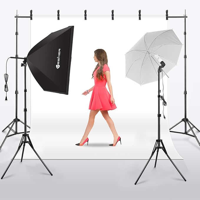 Yesker Photography Lighting Kit 8.5x10ft backdrop Support Equipment System - Image 7