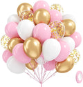 60pcs Pink and Gold Balloons 12inch by Awenztech