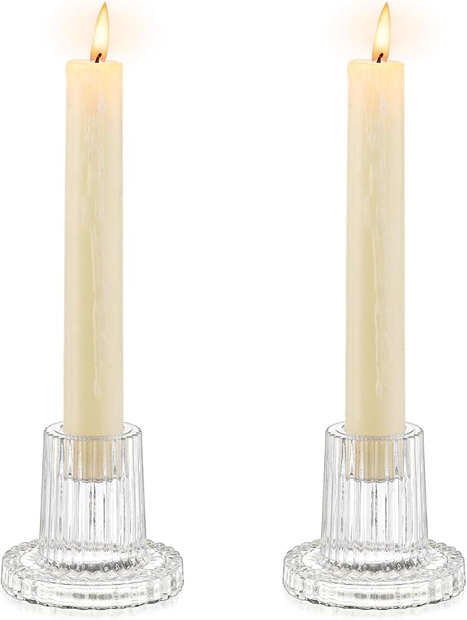 Romadedi Glass Candle Holder for Candlestick by ROMADEDI