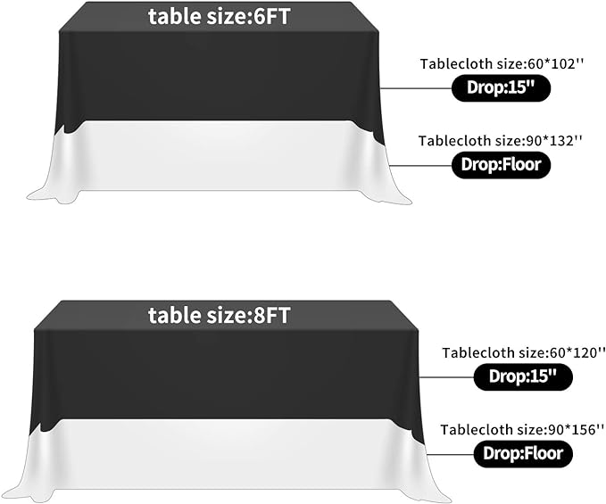 Fokitut 6 Pack Rectangle Tablecloth, 90x156 Inch, Stain Resistant and Wrinkle - Image 3