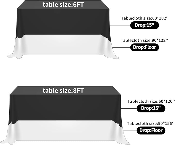 Fokitut 12 Pack Waterproof Rectangle Tablecloth, 90x132 Inch, Stain Resistant - Image 3