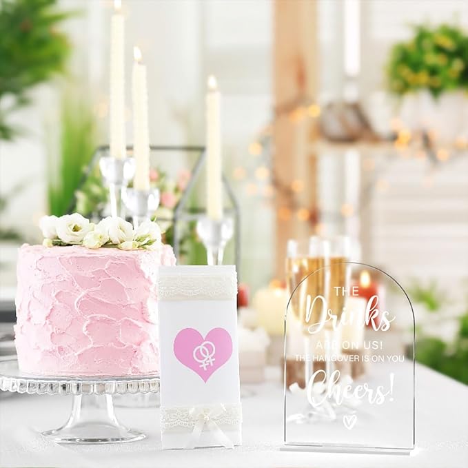 Acrylic Wedding Sign, Bridal Shower Decorations, The Drinks Sign - Image 6