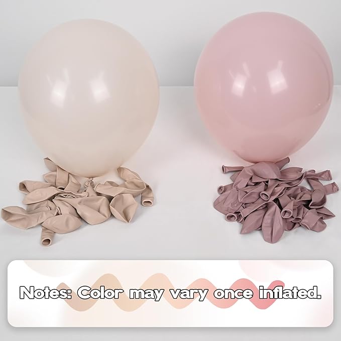 Sage Green Pink Balloons, Blush Sand White Balloon - Image 5