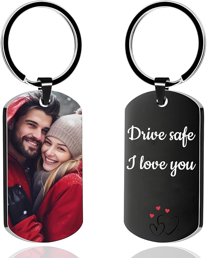 Custom Keychain with Picture, Personalized Keychain with Engraved Photo/Text by MILLUM