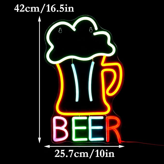 Beer Neon Sign Led Beer Signs Colorful Neon Lights - Image 2