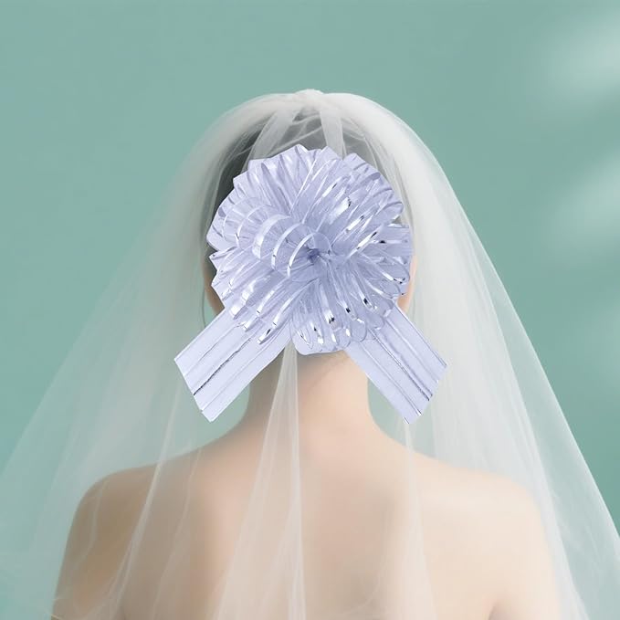 12 Pcs 6 Inch Large Organza Pull Bow Ribbon – Elegant Gift Bows - Image 4