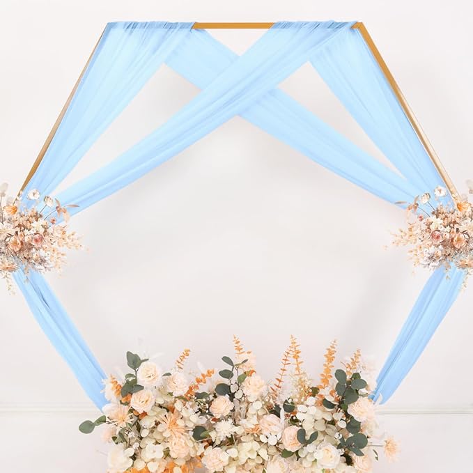 MLMC Baby Blue Wedding Arch Draping Fabric 1 Panel 29" x 20 FT Extra Long Gauze - Image 6