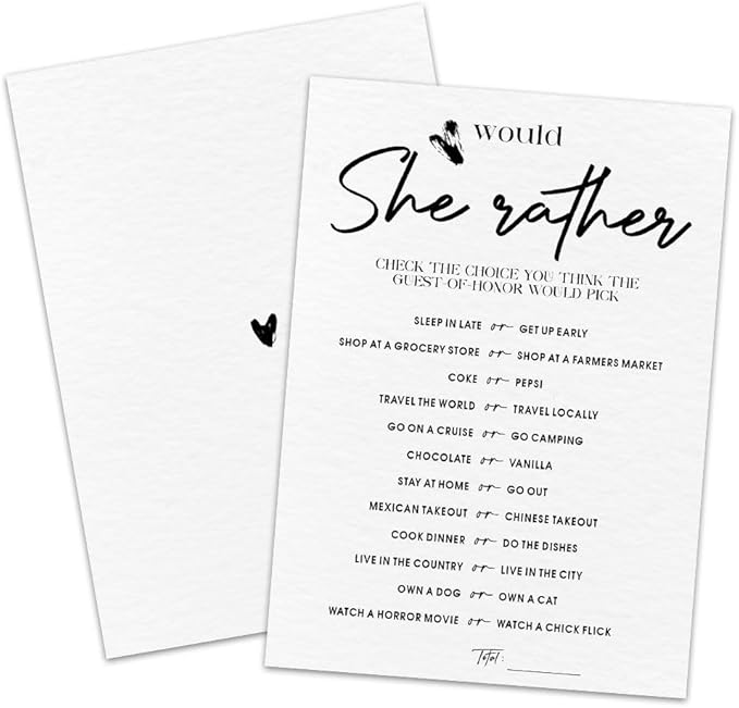 30 Minimalism Game Cards by MBYHP
