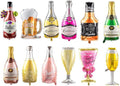 Collect Present Champagne and Wine Bottle Balloons – 12 Foil Balloons – Birthday by COLLECTPRESENT