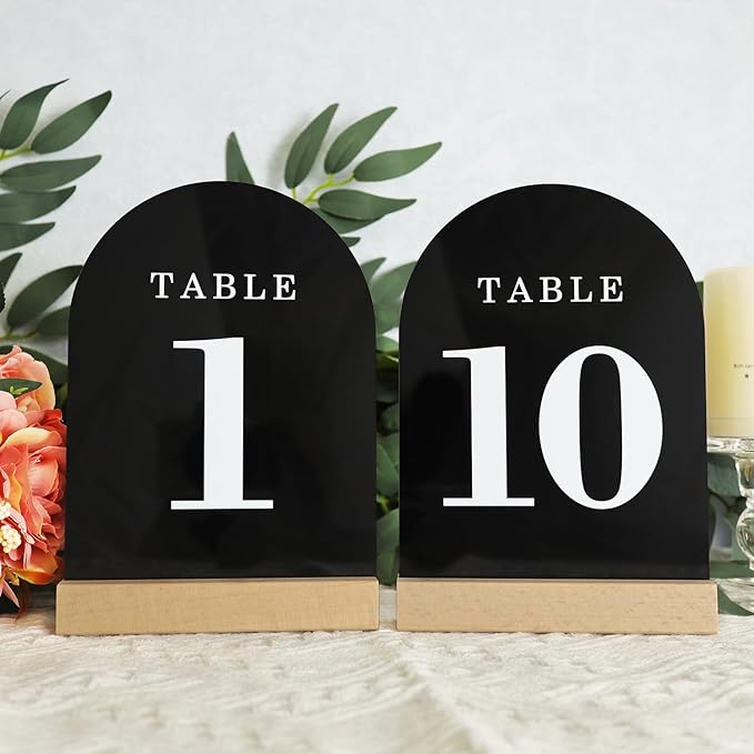 Wedding Table Numbers 1-10, Acrylic Arch Signs - Image 2