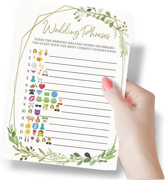 Printed Party Bridal Shower Games – Wedding Phrase Guessing Game, Fun Wedding - Image 2