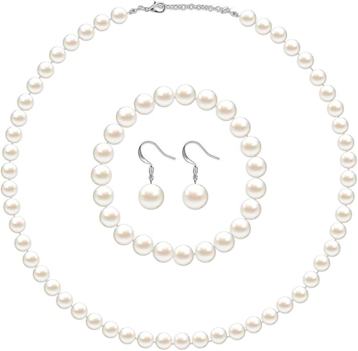 4 Pcs 1920s Faux Pearl Costume Jewelry Set by Aurelema