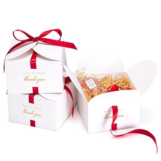 MESHA Gift Boxes 4x4x4'' 10 Pack, Small White Gift Boxes by MESHA