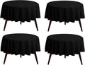 Pomp Black 70" Inch Round Premium Polyester Tablecloth | Wrinkle + Stain by POMP