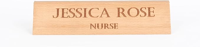 Custom Wooden Desk Name Plate – Personalized Engraved Name & Title Sign – by HunConcept