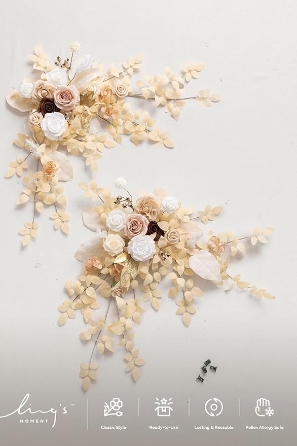 Ling's moment 2pcs Wedding Flowers Garland Artificial Floral Swag Arch - Image 7