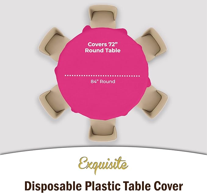 Exquisite 12-Pack Premium Plastic 84-Inch Round Tablecloth - Image 4