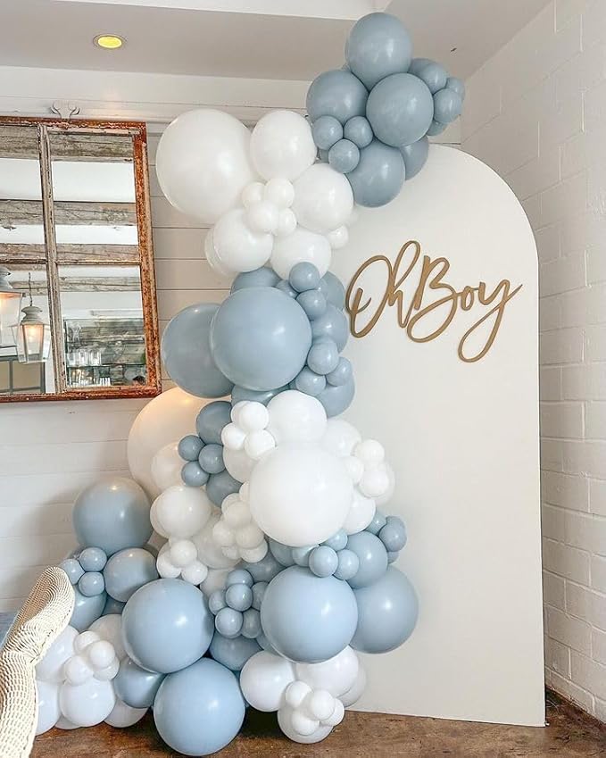Bezente Dusty Blue Latex Party Balloons - Image 7