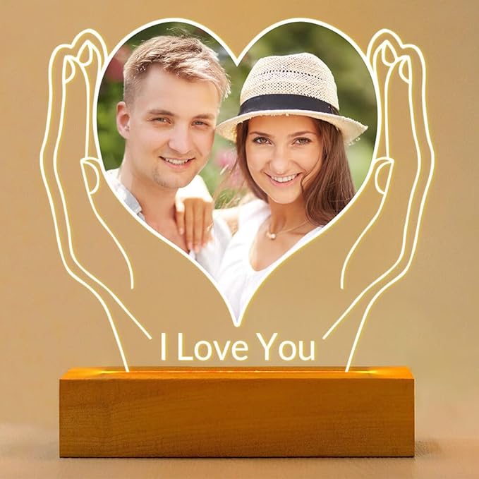 Custom Picture Frames with Photo, Personalized Photo Frames with Night Light by Kasofong