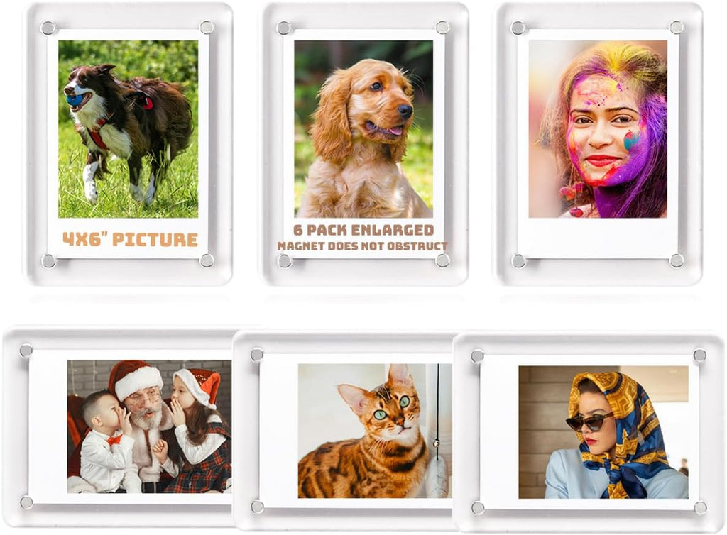 4x6 Acrylic Magnetic Picture Frames Refrigerator, 6 Pack by LIANHELILAI