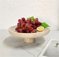 Natural Travertine Fruit Bowl 10.2" – Large Decorative Bowl & Travertine Decor by Unknown
