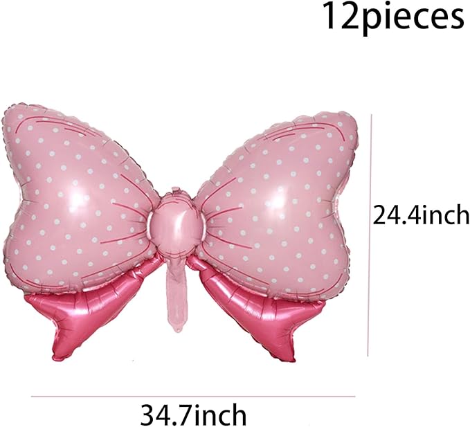 36 Inches Bow Foil Balloon Huge Bowtie Pink Balloon - Image 2