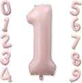 Pink 1 Balloons, 40 Inch Dusty Retro Light Pink Helium Foil Number 1 Balloon by KAINSY