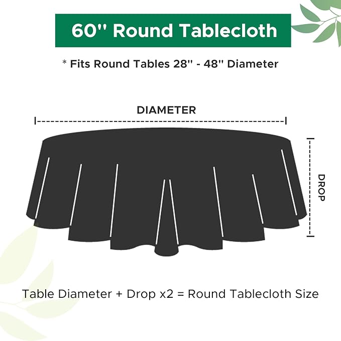 Biscaynebay Textured Fabric Round Tablecloths 60" - Image 3