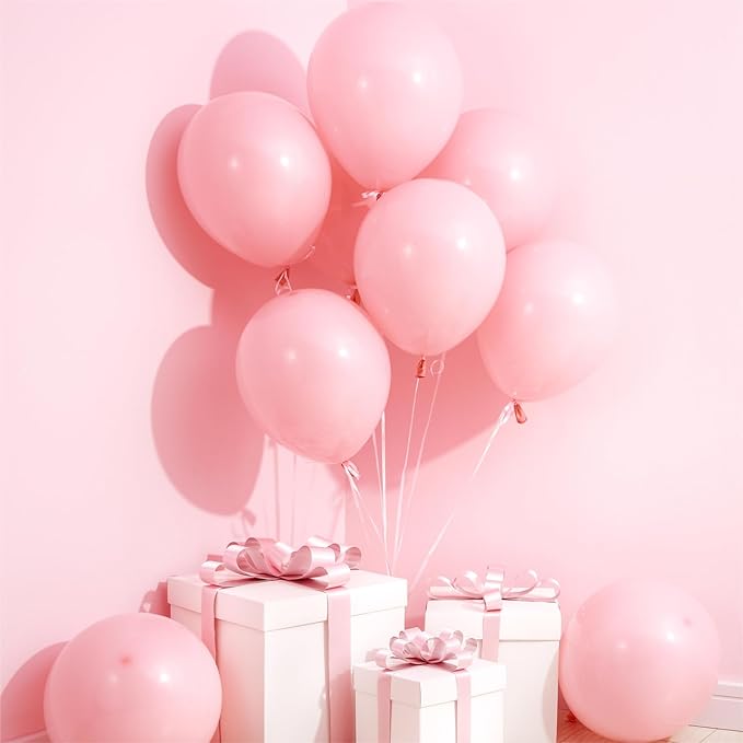 100pcs Pastel Pink Balloons, 12 inch Light Pink Latex Party Balloons Helium - Image 7