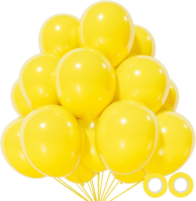 110pcs Yellow Balloons 12 Inch by KUULBELA
