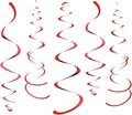 WEVEN Red Party Hanging Swirl Decorations Plastic Streamer by WEVEN