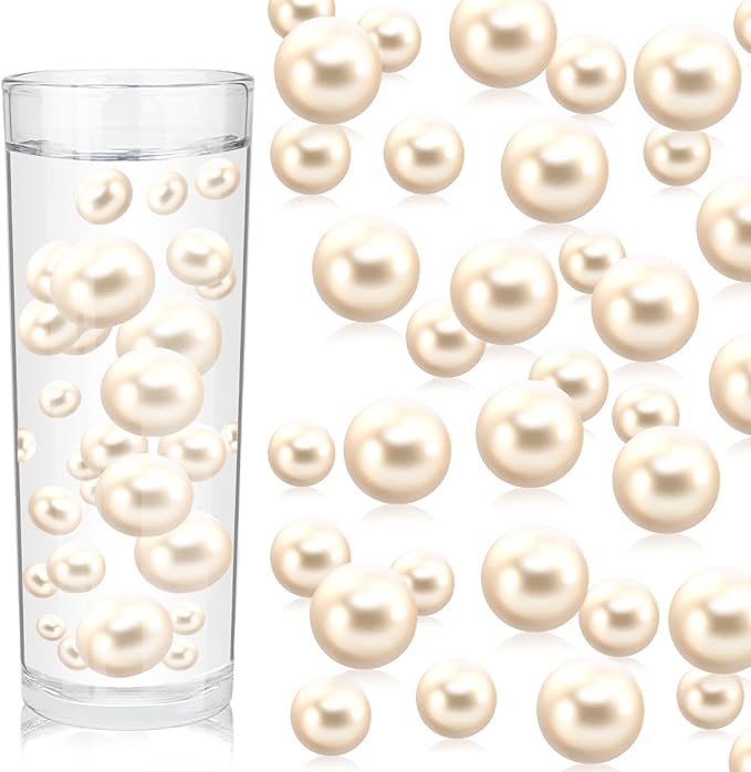 100PCS Milk White Faux Pearls Beads by ZEBMOON
