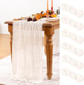 Ivory White Cheesecloth Table Runner 6 Pack Fall Table Runners Boho Gauze 120 by DeZerlor