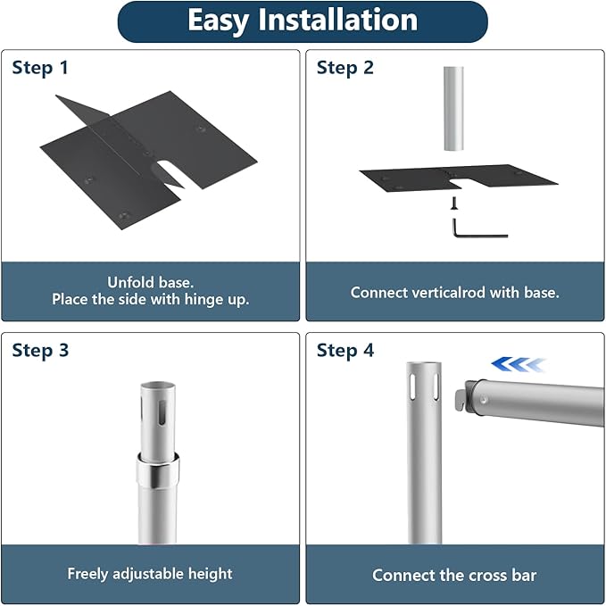 SLOW DOLPHIN 10x 10ft Pipe and Drap Backdrop Stand Kit, Heavy Duty Adjustable - Image 3