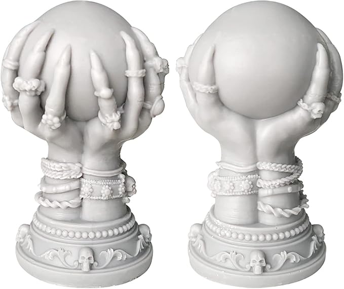 Skull Rose Crystal Ball & Ghost 3D Silicone Molds by ESEDAGESiliconeMold