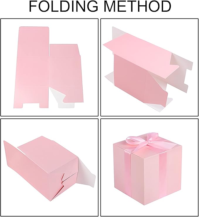 COTOPHER Small Gift Boxes 25 Pack 6x6x6 inches Pink Gift Boxes - Image 6