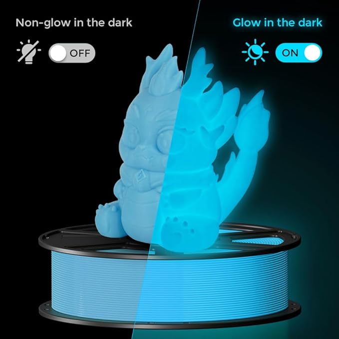 FLASHFORGE Glow in The Dark Rapid PLA Filament 1.75mm, High Flow Speedy 3D - Image 3