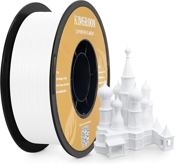 Kingroon White PLA Filament 1.75mm 3D Printer Filament Pla Filament 1kg by PrintsPerfectAlways