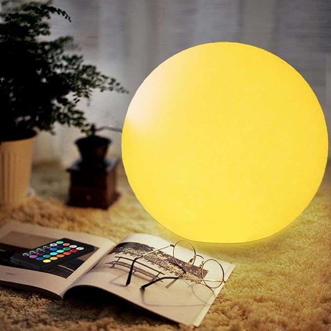 10-in Glowing LED Ball Light, Dimmable 16 RGB Color 4 Mode Glowing Orb Lights by BALMOST