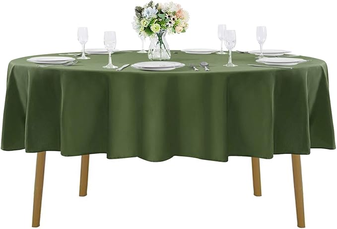 70 inch Round Tablecloth Washable Polyester Table Cloth Decorative Table Cover by Cupuamon