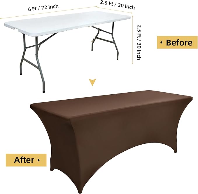 10-Pack 6ft Spandex Table Covers - Image 7