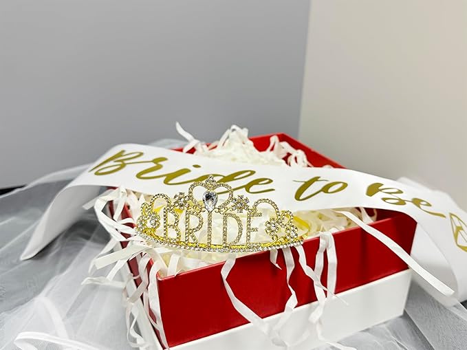JETKONG 3 Pcs Bachelorette Party Decorations "BRIDE" Crown, Bride to Be - Image 3