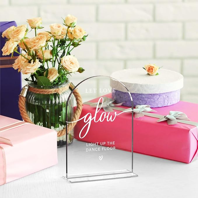 Acrylic Wedding Sign Let Love Glow Sign - Image 4