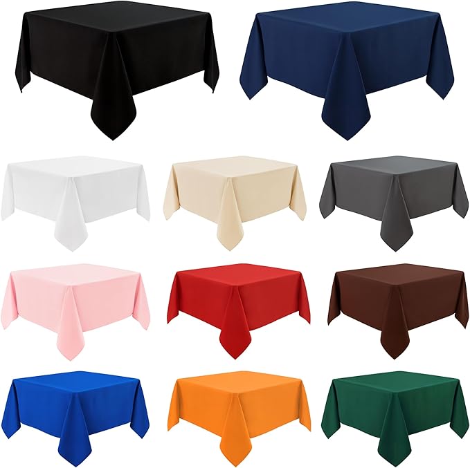 2 Pack Square Table Cloth 52X52 Inch Green Tablecloth Washable Polyester Solid - Image 7