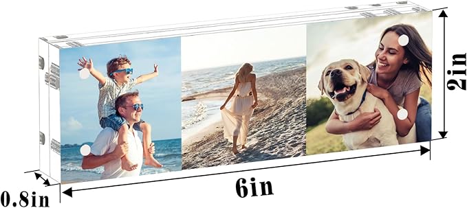 HELPLEX Acrylic Frame, 5 Pack 2x6 Photo Booth Frames, 20mm Thicker Frameless - Image 2