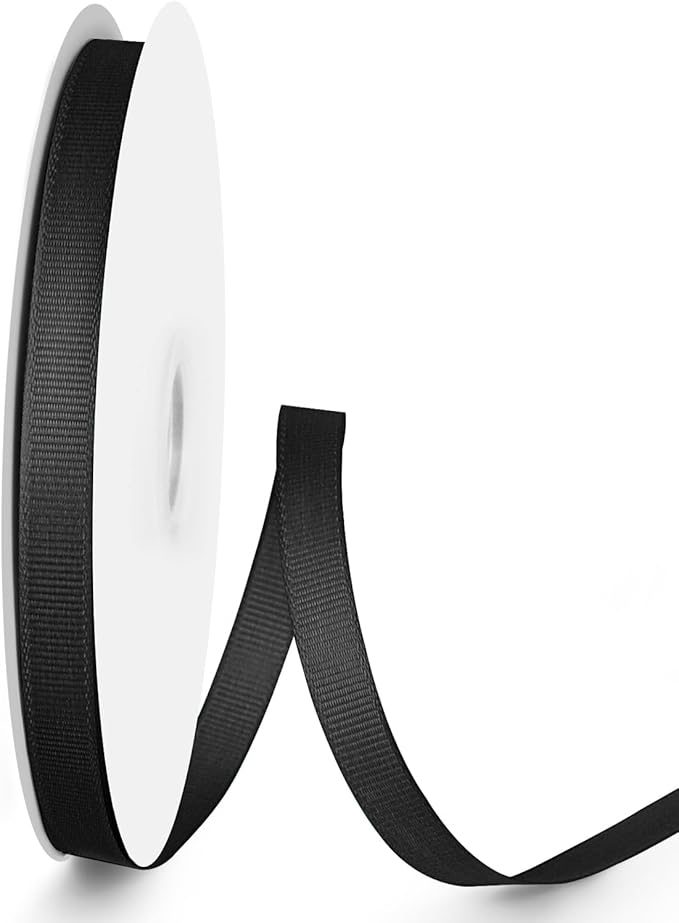 50 Yards 3/8 inch Grosgrain Ribbon, Solid Color Fabric Ribbon Perfect by VISPAD