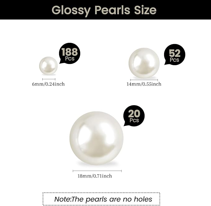 260Pcs Cream Glossy Beads - 6mm - Image 2