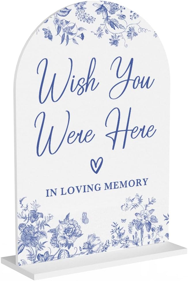 Acrylic Wedding Signs, Dusty Blue Wedding Decor, Wish You Were Here Signs by KongMoTree