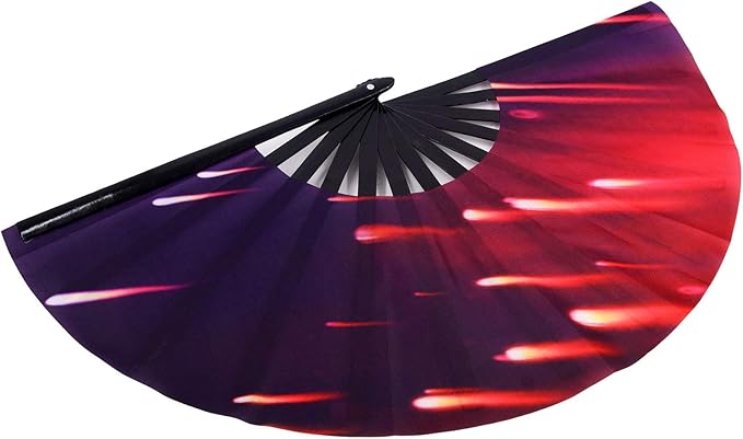 Amajiji Large Folding Hand Rave Fan Popping Fan - Image 6